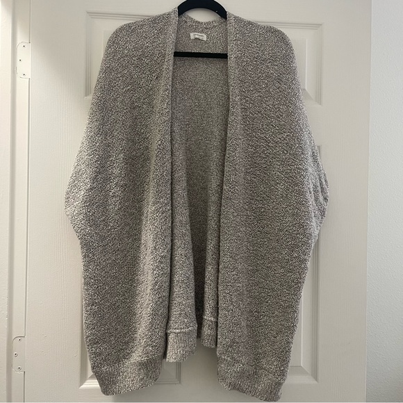 Aritzia Community Grey Marled Sweater Cardigan Cape - Picture 2 of 10